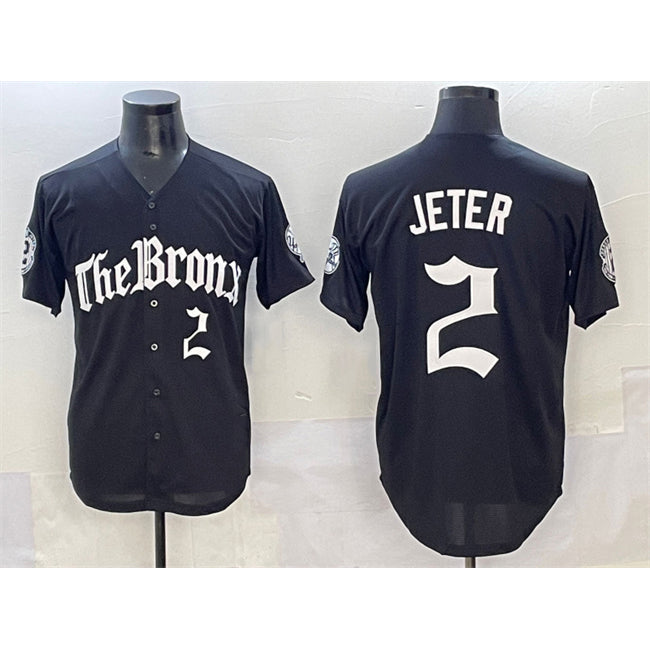 New York Yankees #2 Derek Jeter Black KLUNKIM 'Gothic Legacy Edition' Vapor Premier Limited Stitched Jersey