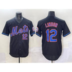 New York Mets #12 Francisco Lindor Black KLUNKIM Alternate Limited Stitched Jersey