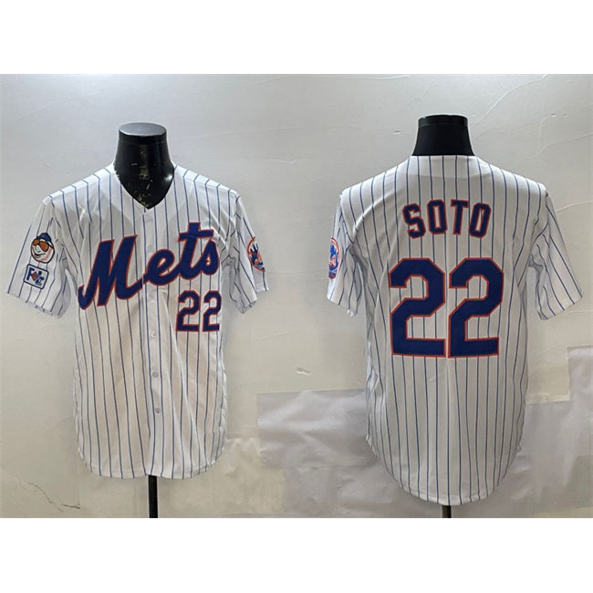 New York Mets #22 Juan Soto White KLUNKIM 2025 Spring Training Home Limited Stitched Jersey