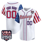 Custom Pittsburgh Pirates America 250 Edition Vapor Premier Limited White KLUNKIM Stitched Jerseys