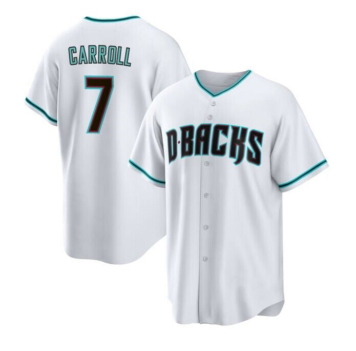 Arizona Diamondbacks #7 Corbin Carroll White KLUNKIM Cool Base Stitched Jerseys