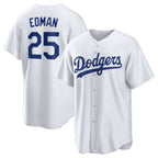 Los Angeles Dodgers #25 Tommy Edman White KLUNKIM Home Replica Jersey