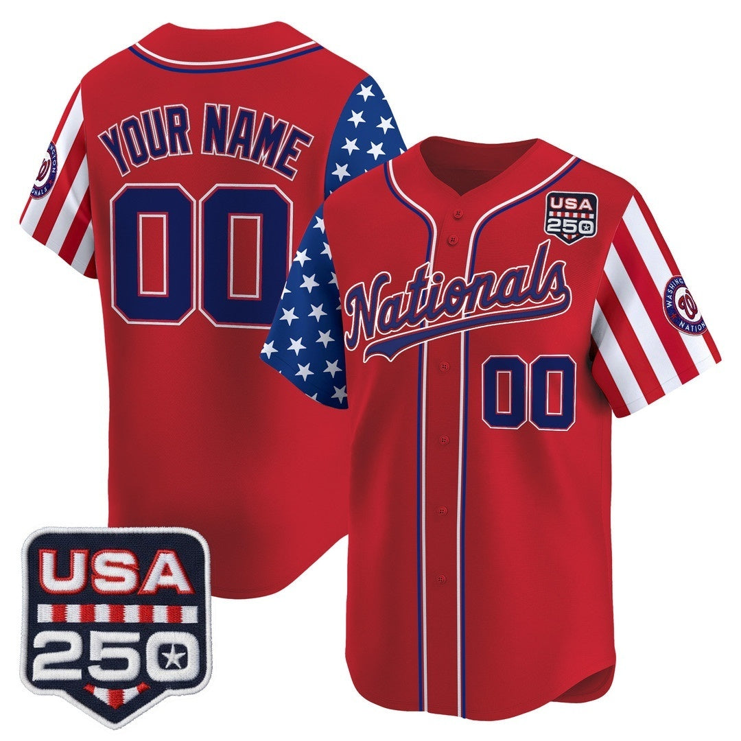 Custom Washington Nationals America 250 Edition Vapor Premier Limited Red KLUNKIM Stitched Jerseys