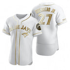 Toronto Blue Jays #27 Vladimir Guerrero Jr. White Gold KLUNKIM Flex Base Stitched Jersey