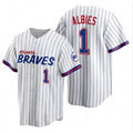 Atlanta Braves #1 Ozzie Albies White KLUNKIM 2021 City Connect Stitched Jersey