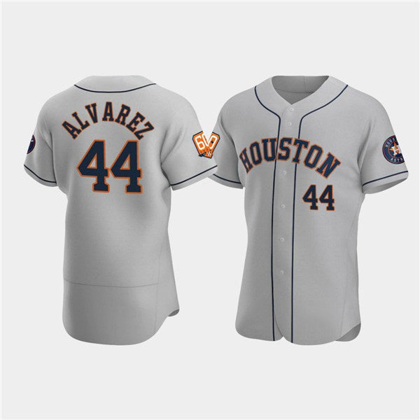 Houston Astros #44 Yordan Alvarez Gray KLUNKIM 60th Anniversary Flex Base Stitched Jersey