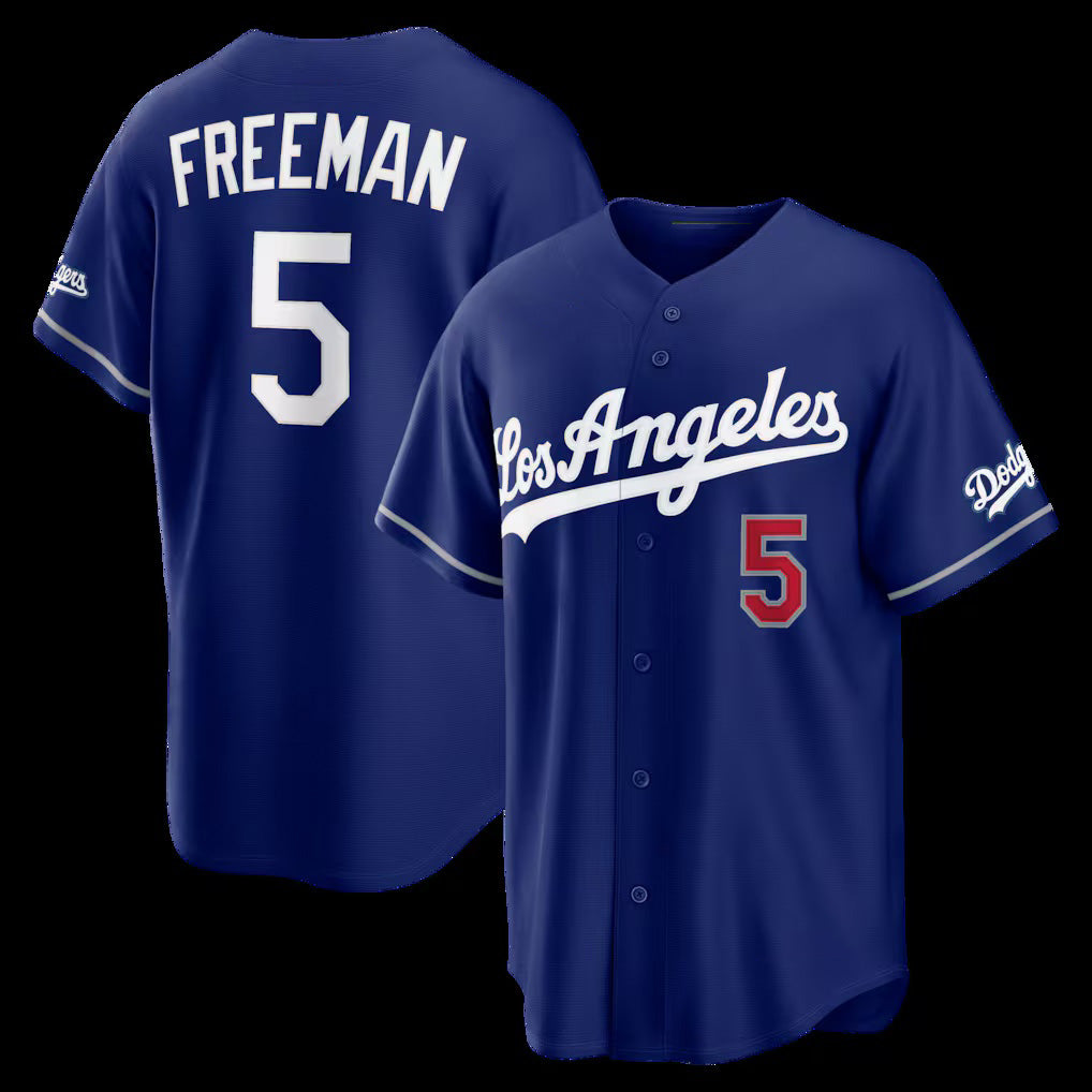 Los Angeles Dodgers #5 Freddie Freeman Royal KLUNKIM Alternate Stadium Jersey