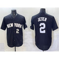 New York Yankees #2 Derek Jeter Black KLUNKIM Limited Stitched Jersey