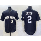 New York Yankees #2 Derek Jeter Black KLUNKIM Limited Stitched Jersey