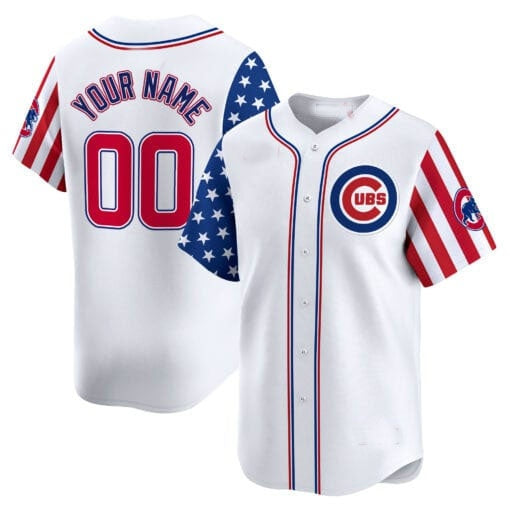 Custom Chicago Cubs 2024 Independence Day Vapor Premier Limited Jersey ¨C All Stitched-White KLUNKIM