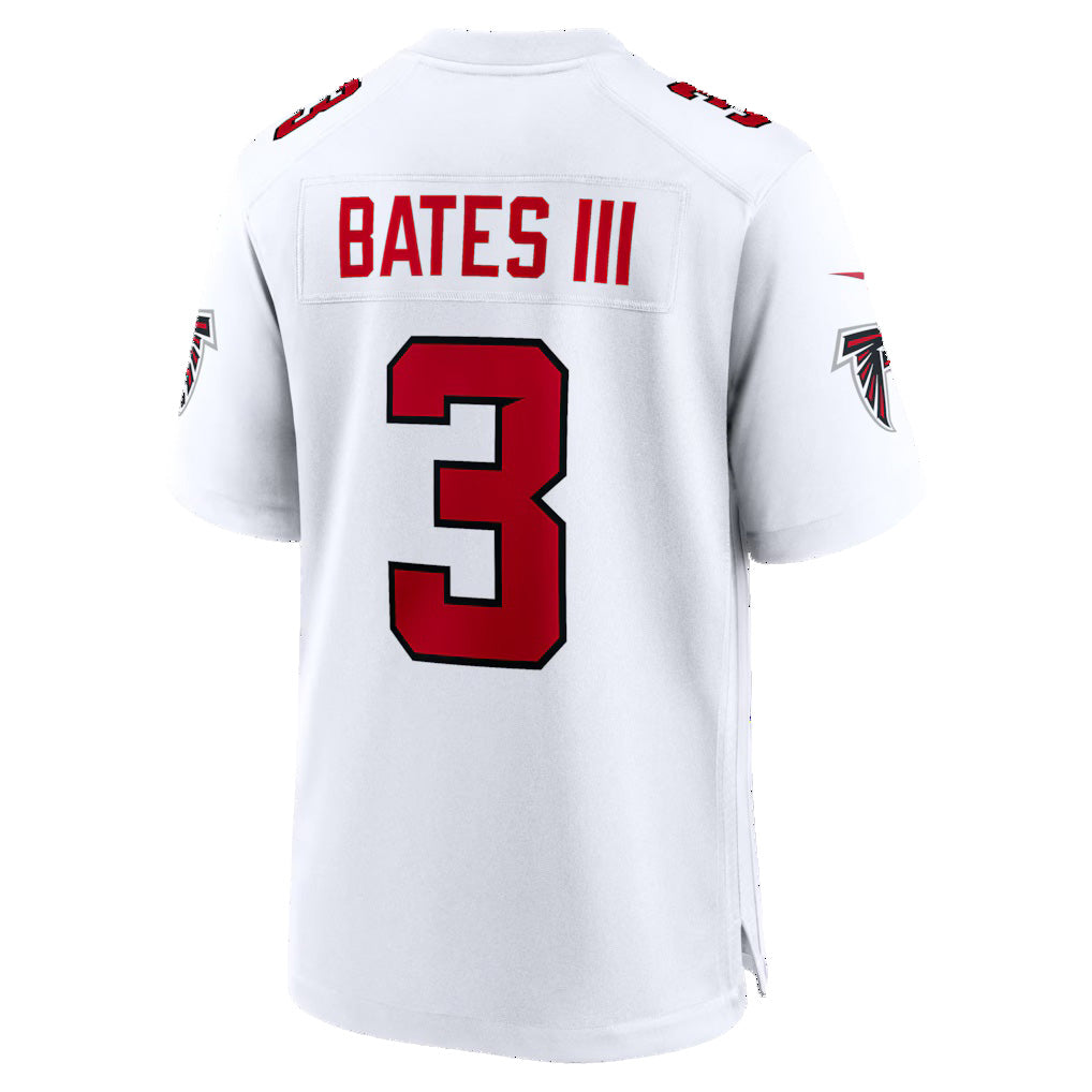 A.Falcons #3 Jessie Bates III White KLUNKIM Game Jersey