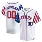 Custom Houston Astros 2024 Independence White KLUNKIM Day Vapor Premier Limited Jersey ¨C All Stitched