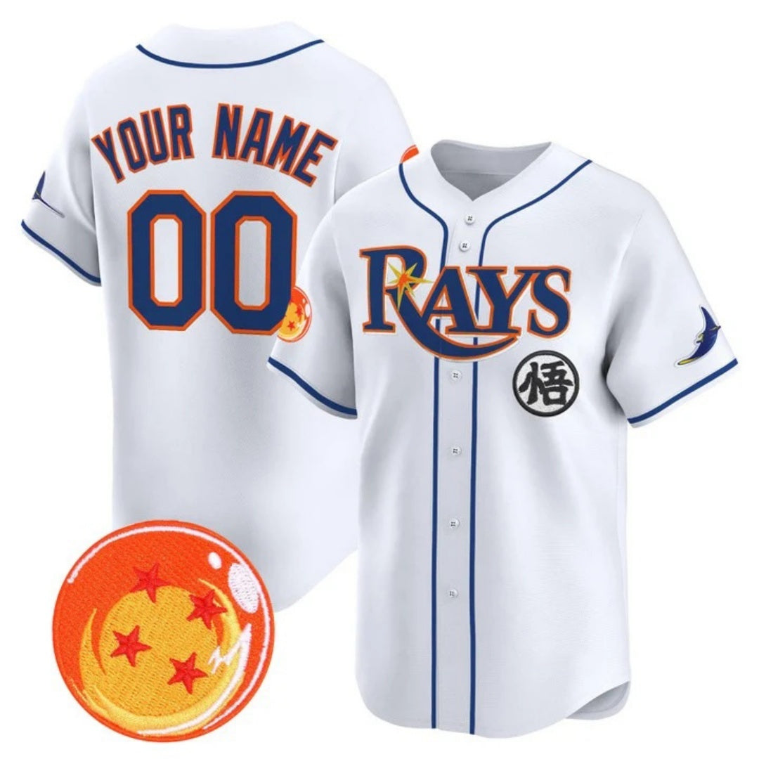 Custom Tampa Bay Rays x Dragon Ball White KLUNKIM Vapor Premier Limited Jersey - All Stitched