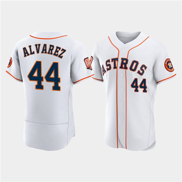Houston Astros #44 Yordan Alvarez White KLUNKIM 60th Anniversary Flex Base Stitched Jersey