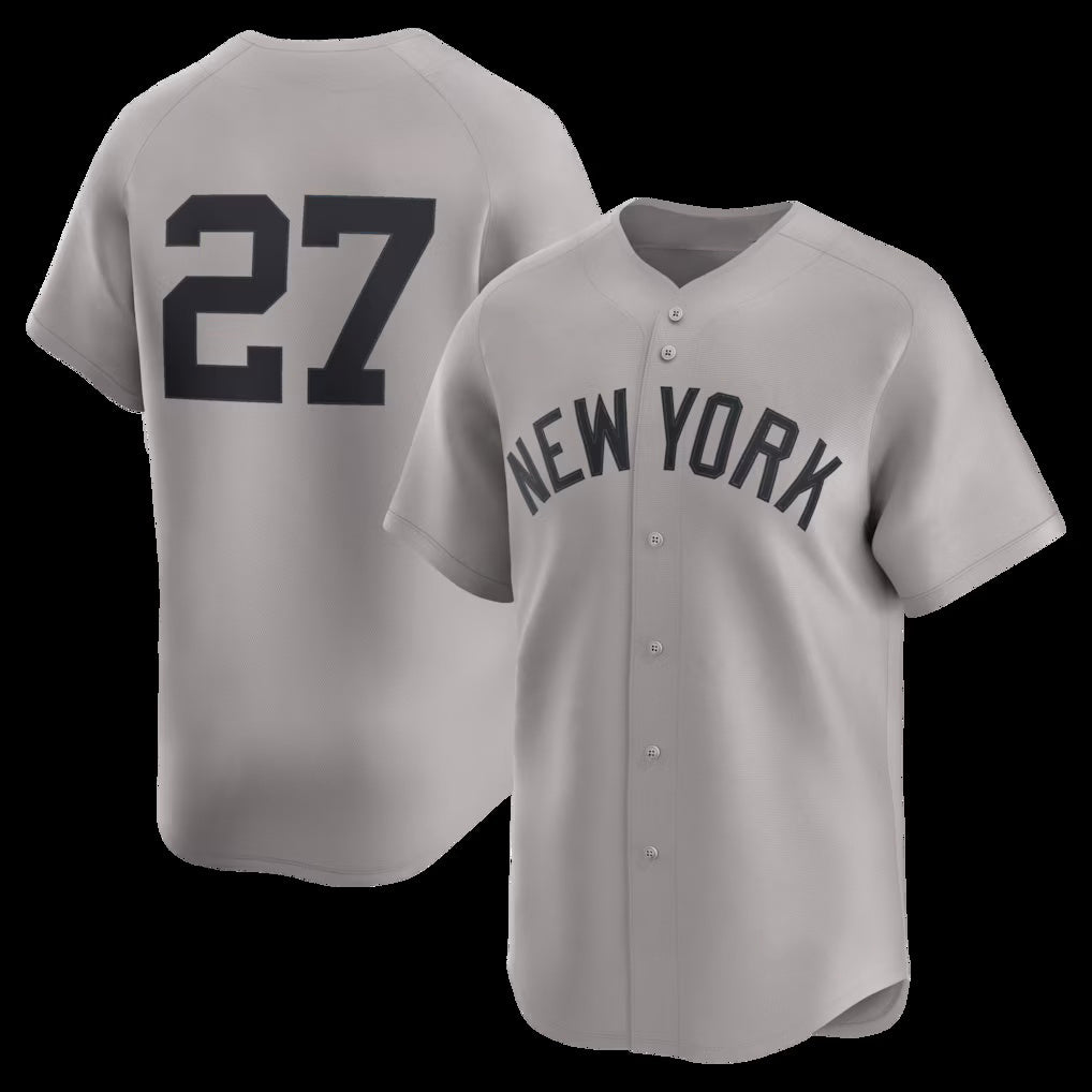 New York Yankees #27 Giancarlo Stanton Gray KLUNKIM Road Limited Player Jersey