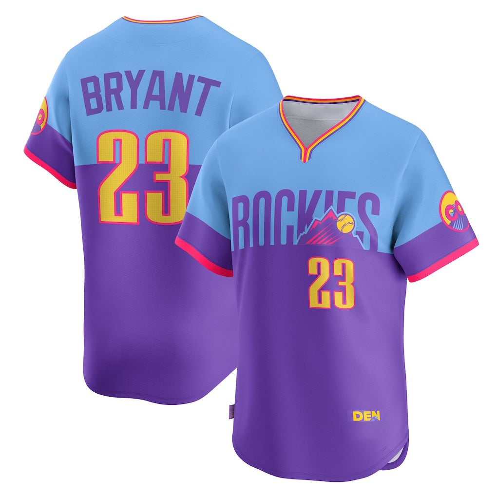 Colorado Rockies #23 Kris Bryant Purple-Light Blue KLUNKIM 2025 City Connect Limited Player Jersey