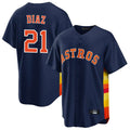 Houston Astros #21 Yainer Diaz Player Navy KLUNKIM Home Game Stitched Jerseys