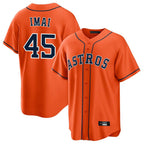 Houston Astros #45 Tatsuya Imai Player Orange KLUNKIM Home Game Stitched Jerseys