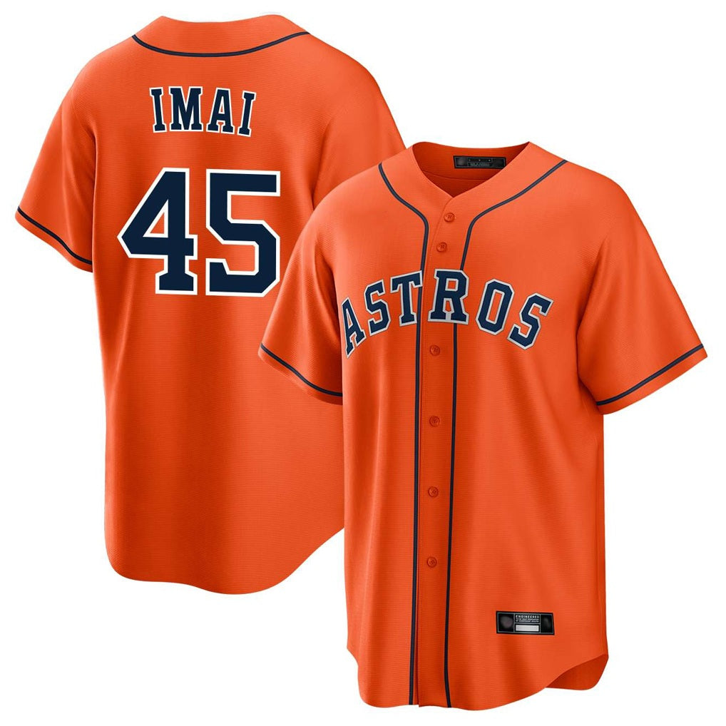 Houston Astros #45 Tatsuya Imai Player Orange KLUNKIM Home Game Stitched Jerseys
