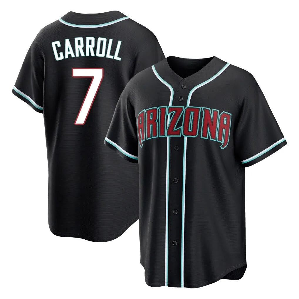 Arizona Diamondbacks #7 Corbin Carroll Player Black KLUNKIM Fashion Out Home Game Stitched Jerseys