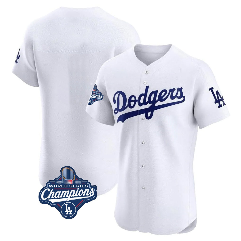 Los Angeles Dodgers Blank Player White KLUNKIM Limited Elite Home World Series Meet Stitched Jerseys