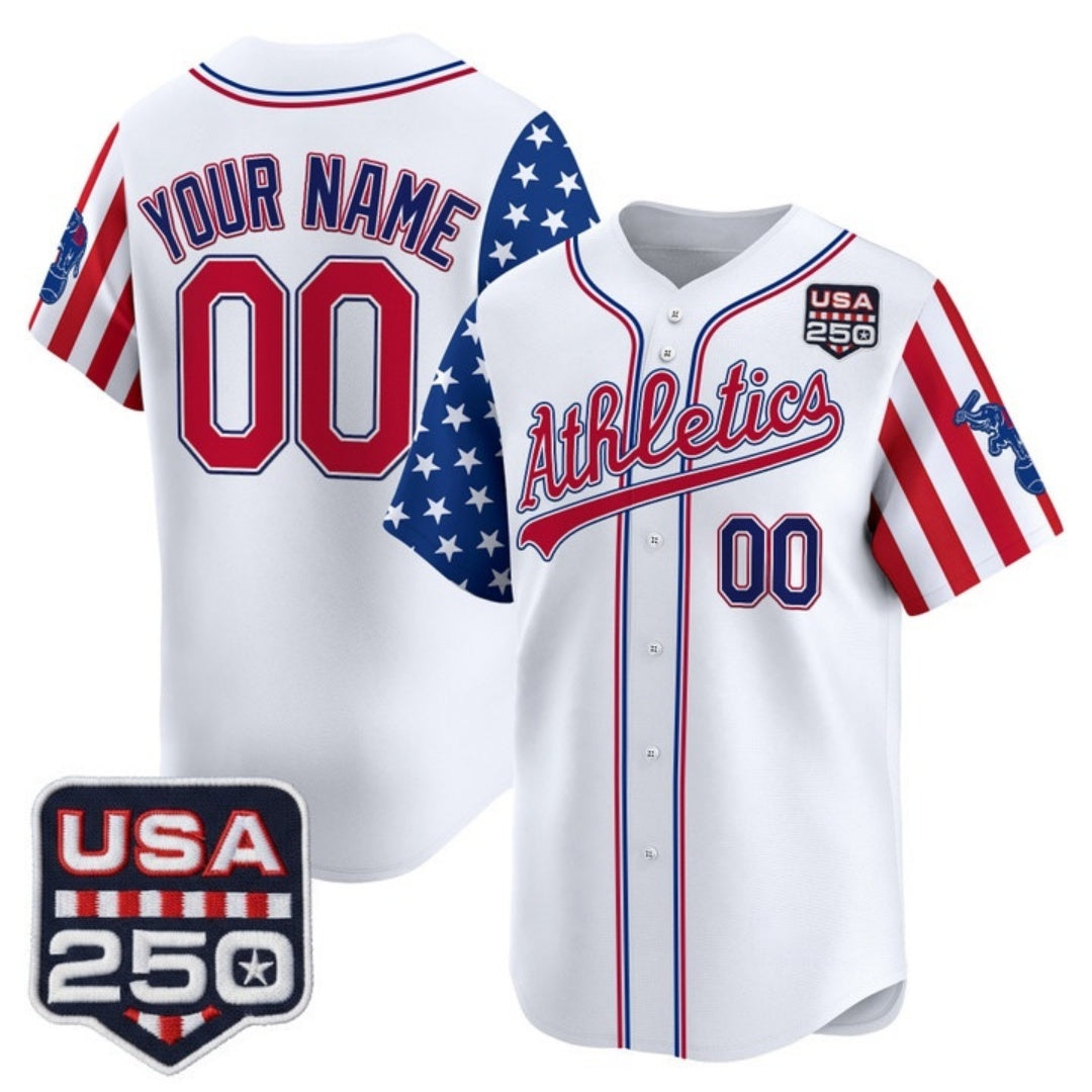 Custom Oakland Athletics America 250 Edition Vapor Premier Limited White KLUNKIM Stitched Jerseys