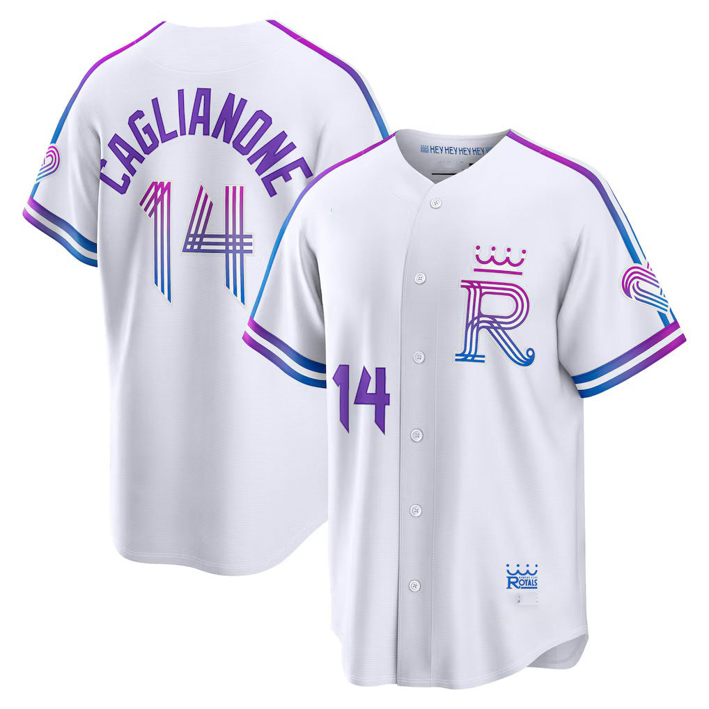 Kansas City Royals #14 Jac Caglianone White KLUNKIM 2026 City Connect Stadium Jersey