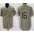 Oakland Athletics #16 Nick Kurtz Gray KLUNKIM Limited Jersey