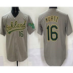 Oakland Athletics #16 Nick Kurtz Gray KLUNKIM Limited Jersey