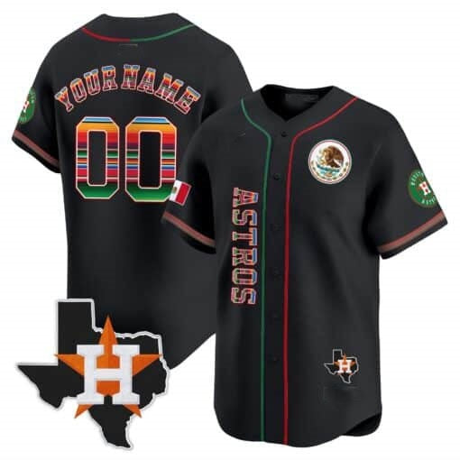 Custom Houston Astros Mexico Vapor Premier Limited Jersey V4 ¨C Black KLUNKIM