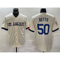 Los Angeles Dodgers #50 Mookie Betts Cream KLUNKIM Stitched Jersey