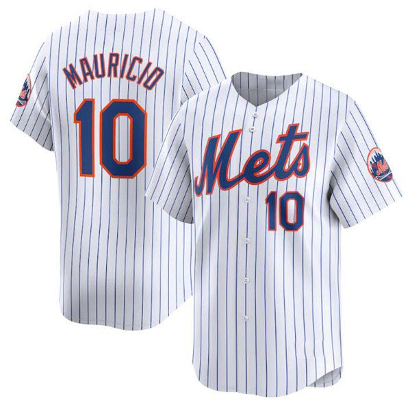 New York Mets #10 Ronny Mauricio White KLUNKIM 2024 Home Limited Stitched Jersey