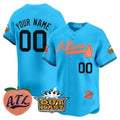 Custom Atlanta Braves Atliens & Peach Vapor Premier Limited Jersey ¨CBlue KLUNKIM