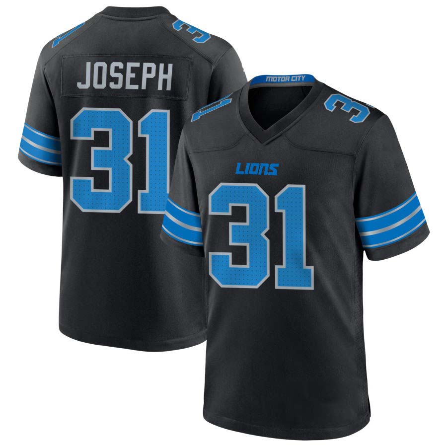 D.Lions #31 Kerby Joseph Black 2nd Alternate Game Jersey American Football Jerseys