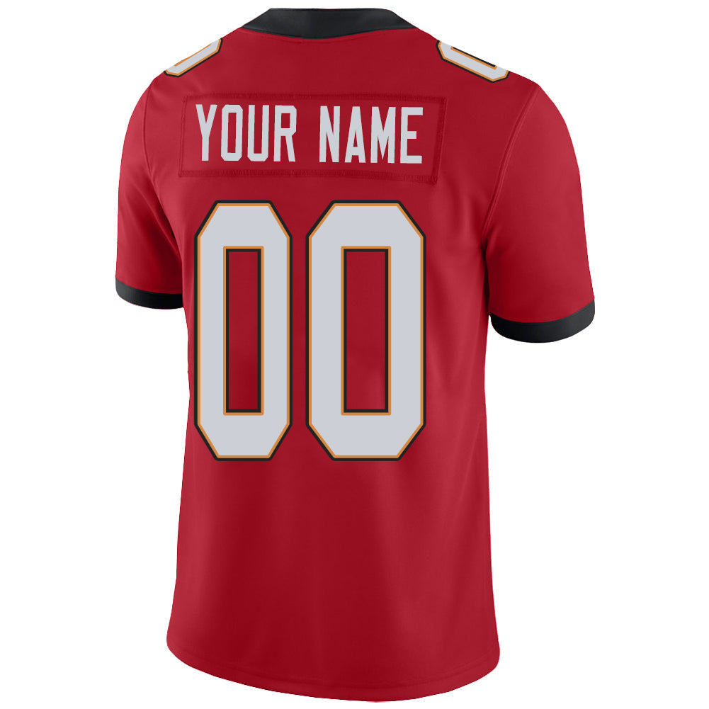 Custom TB.Buccaneers Stitched American Football Jerseys Personalize Birthday Gifts Red Jersey