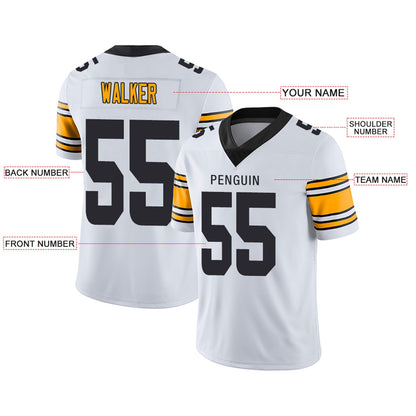 Custom P.Steelers Football Jerseys Team Player or Personalized Design Your Own Name for Men's Women's Youth Jerseys Black