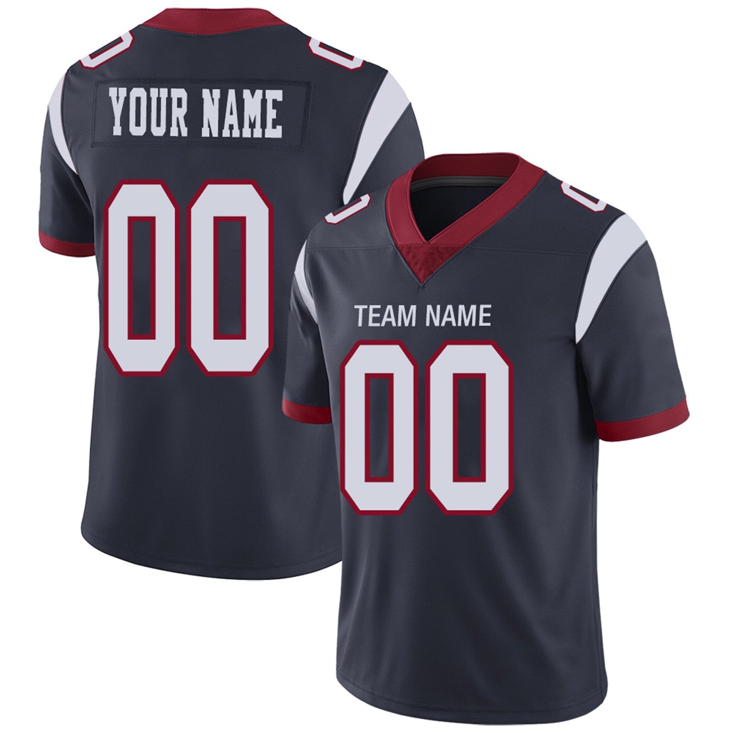 Custom H.Texans Football Jerseys Team Player or Personalized Design Your Own Name for Men's Women's Youth Jerseys Navy