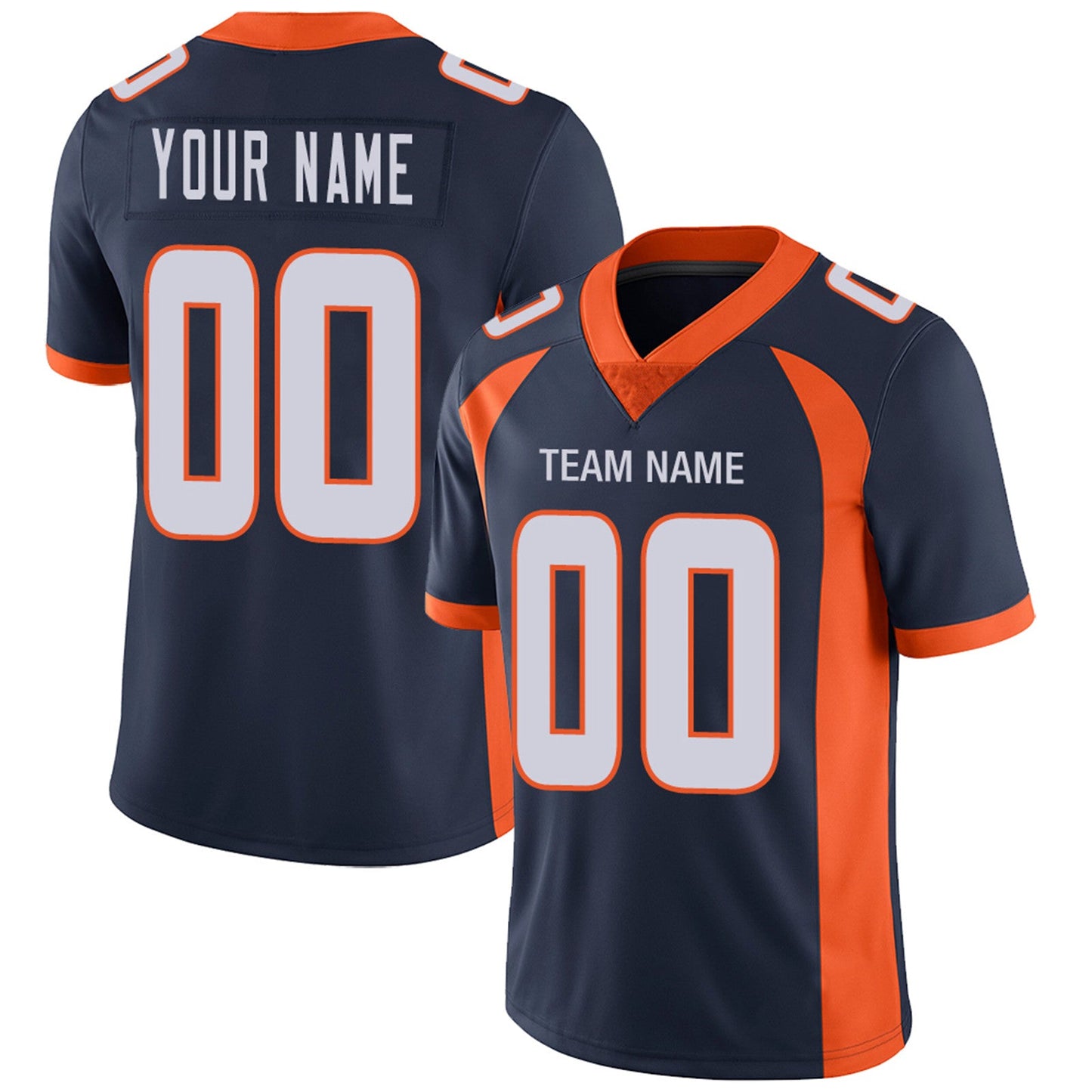 Custom D.Broncos Football Jerseys Team Player or Personalized Design Your Own Name for Men's Women's Youth Jerseys Orange