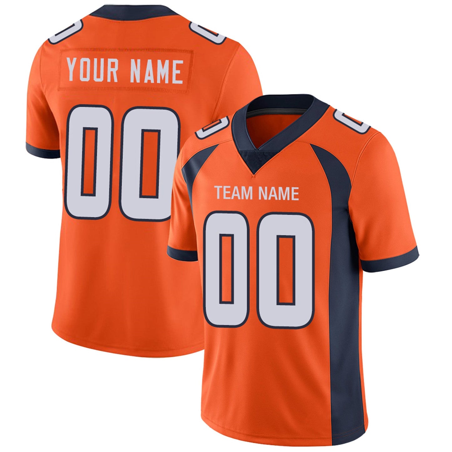 Custom D.Broncos Football Jerseys Team Player or Personalized Design Your Own Name for Men's Women's Youth Jerseys Orange