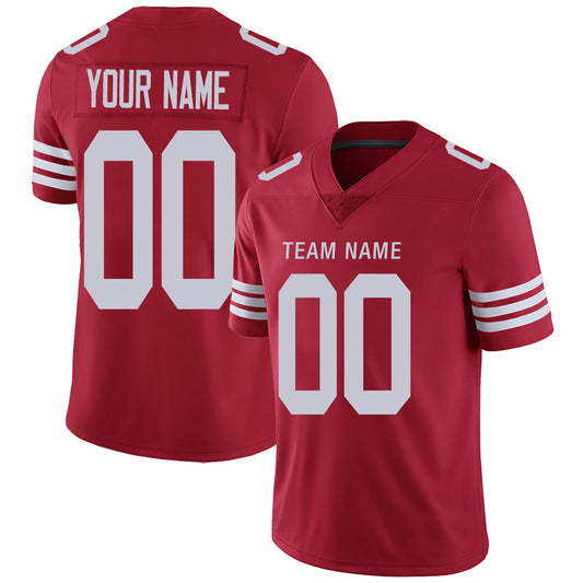 Custom SF.49ers Football Jerseys Team Player or Personalized Design Your Own Name for Men's Women's Youth Jerseys Red