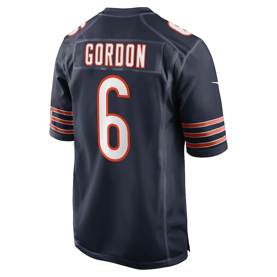 C.Bears #6 Kyler Gordon Navy Game Player Jersey Stitched American Football Jerseys