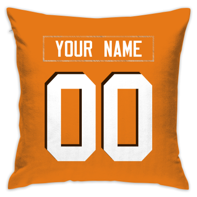 Custom Football Cleveland Browns Decorative Throw Pillow Cover 18" x 18"- Print Personalized Style Customizable Design Team Any Name & Number