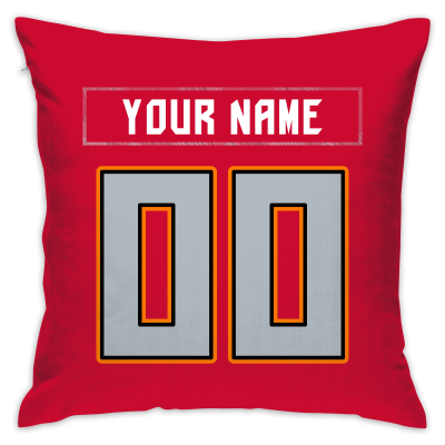 Custom Football Tampa Bay Buccaneers Decorative Throw Pillow Cover 18" x 18"- Print Personalized Style Customizable Design Team Any Name & Number