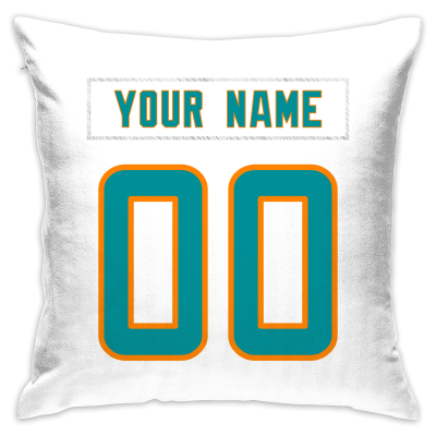 Custom Football Miami Dolphins Decorative Throw Pillow Cover 18" x 18"- Print Personalized Style Customizable Design Team Any Name & Number