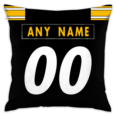 Custom Football Pittsburgh Steelers Decorative Throw Pillow Cover 18" x 18"- Print Personalized Style Customizable Design Team Any Name & Number