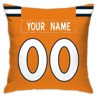 Custom Football Denver Broncos Decorative Throw Pillow Cover 18" x 18"- Print Personalized Style Customizable Design Team Any Name & Number