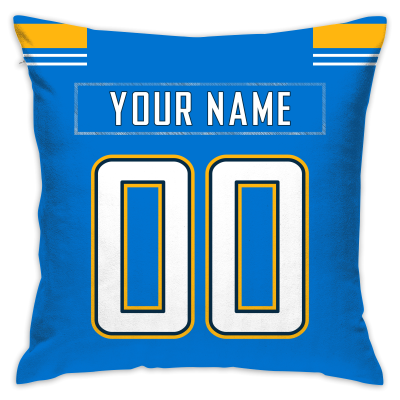 Custom Football Los Angeles Chargers Decorative Throw Pillow Cover 18" x 18"- Print Personalized Style Customizable Design Team Any Name & Number