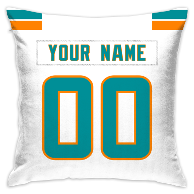 Custom Football Miami Dolphins Decorative Throw Pillow Cover 18" x 18"- Print Personalized Style Customizable Design Team Any Name & Number