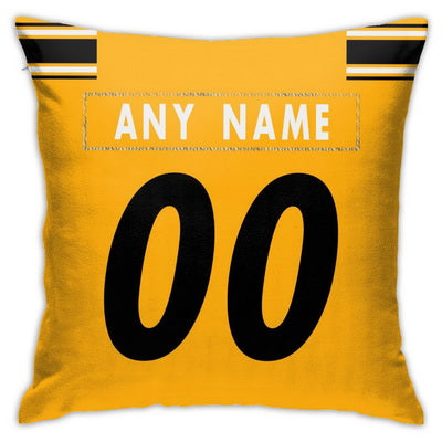 Custom Football Pittsburgh Steelers Decorative Throw Pillow Cover 18" x 18"- Print Personalized Style Customizable Design Team Any Name & Number