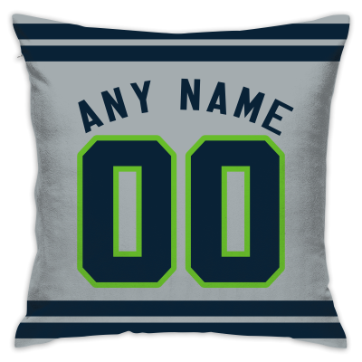 Custom Football Seattle Seahawks Decorative Throw Pillow Cover 18" x 18"- Print Personalized Style Customizable Design Team Any Name & Number